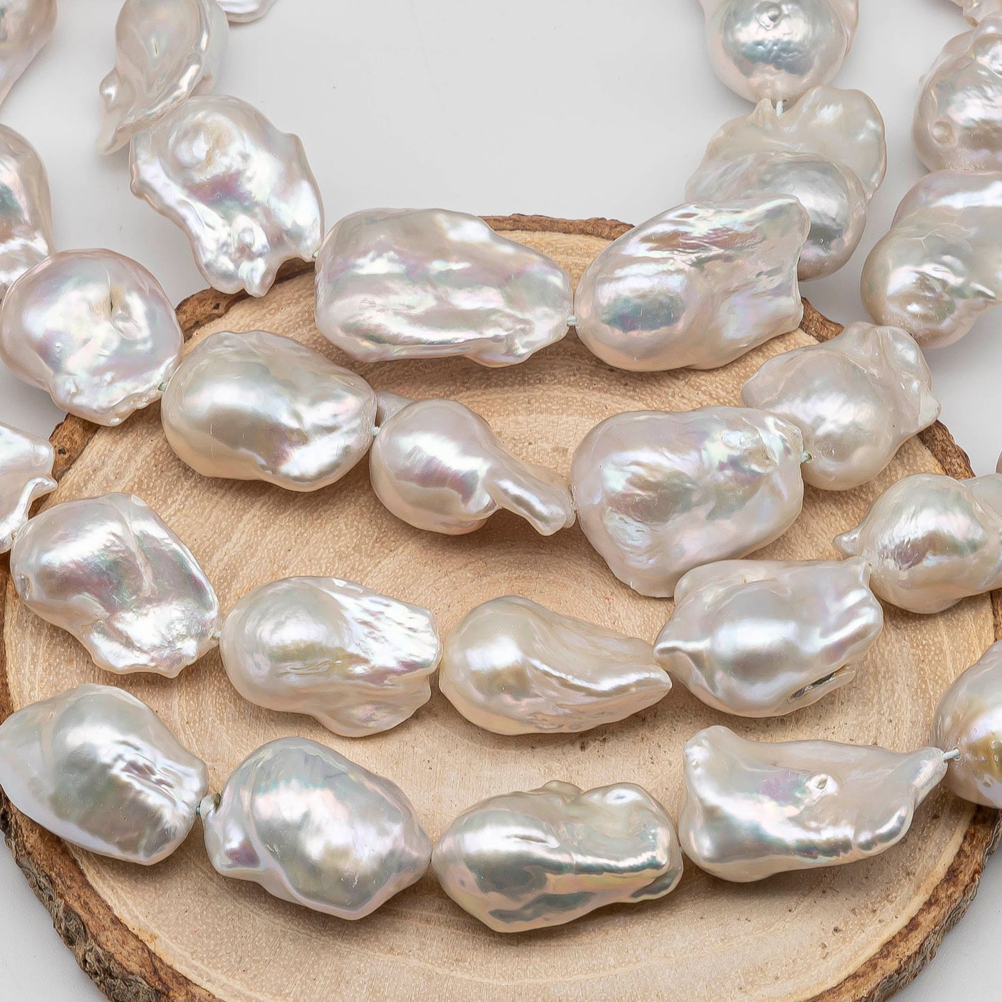 13-16mm Fireball Baroque Pearl High Luster and Smooth Surface with Minor Blemish, Freshwater Nucleated, 4 Inch or Full Strand, SKU # 1433BA