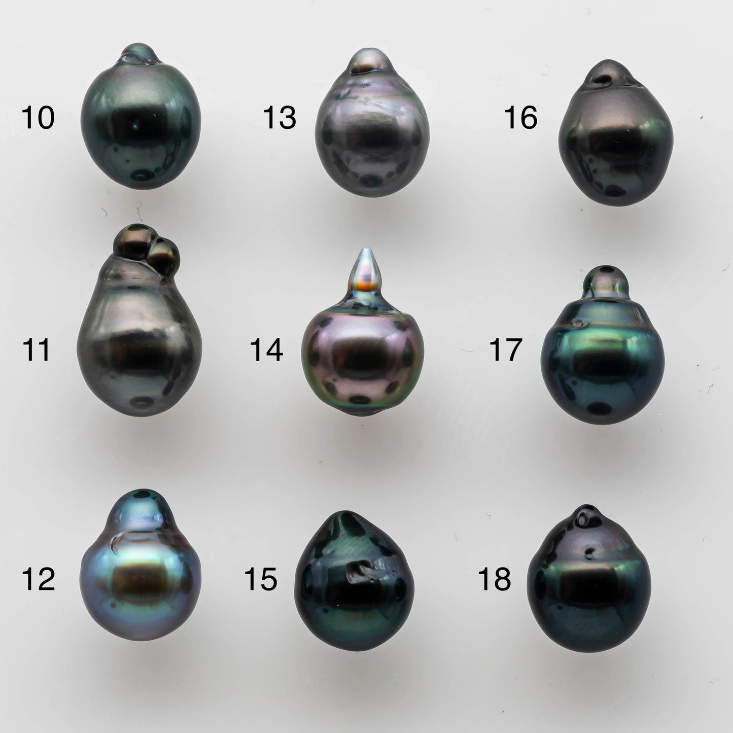 8-9mm Tahitian Pearl Undrilled Loose Teardrop in High Luster and Natural Color with Blemishes, SKU # 1466TH