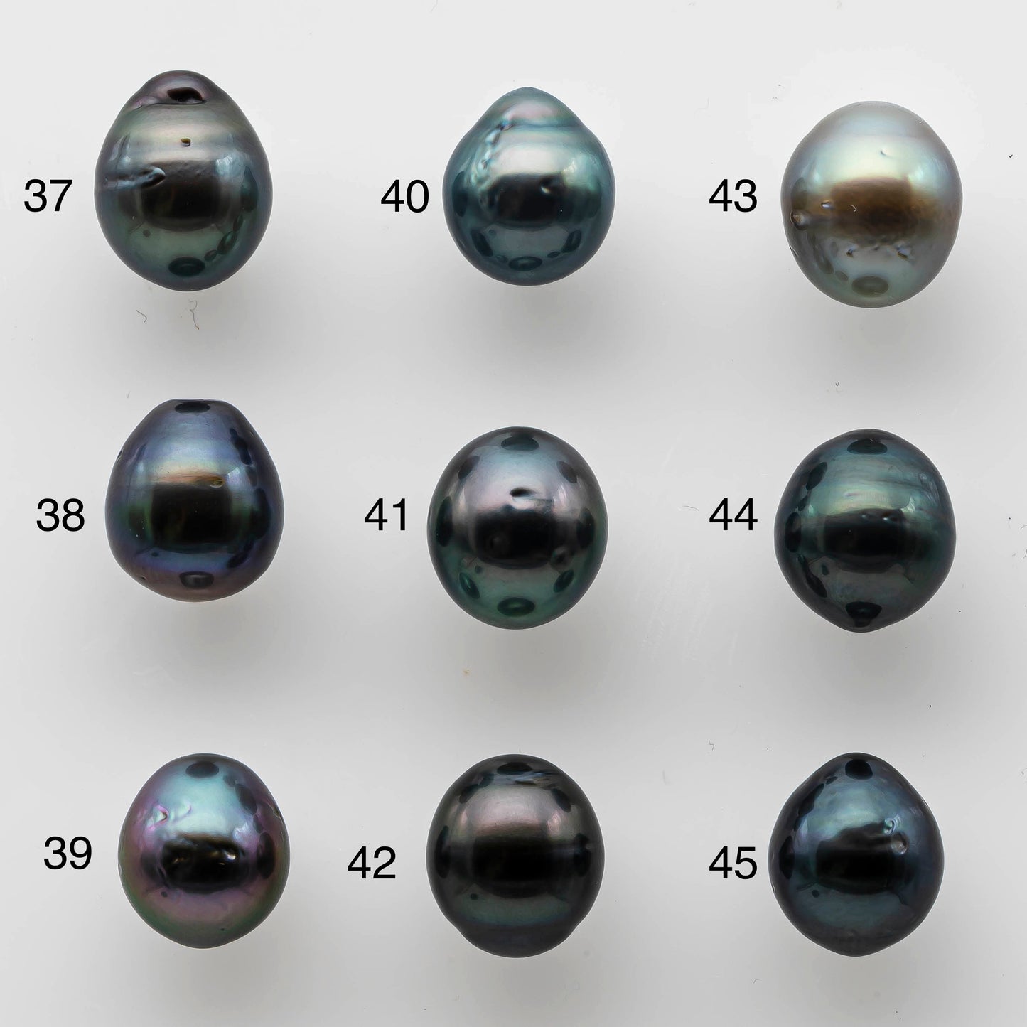 8-9mm Tahitian Pearl Undrilled Loose Teardrop in High Luster and Natural Color with Blemishes, SKU # 1466TH