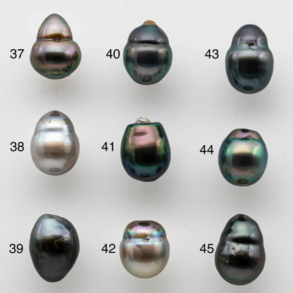 8-9mm Peacock Tahitian Pearl Teardrop Loose Undrilled Natural Color with Super Nice Luster and Blemishes, SKU # 1467TH