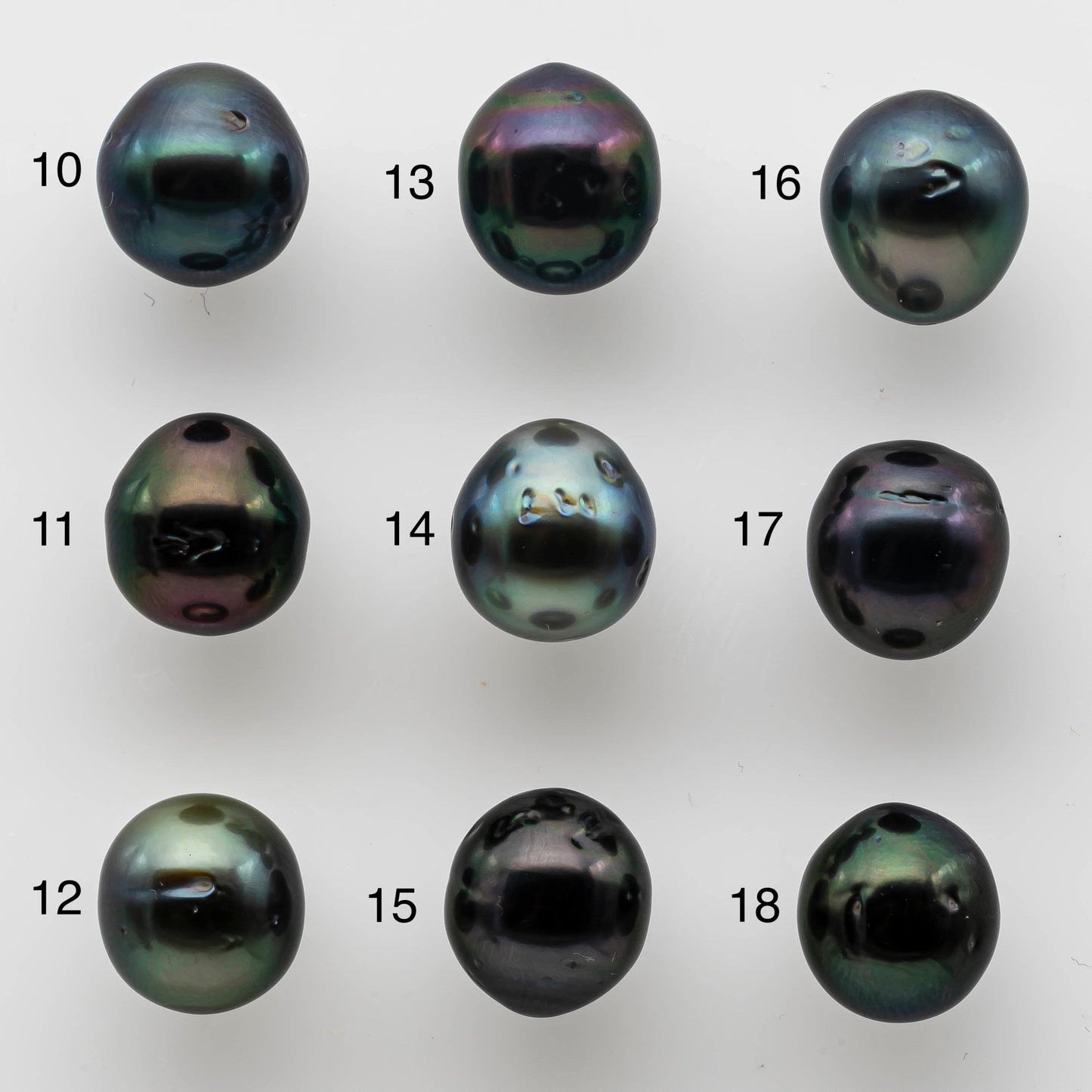 9-10mm Tahitian Pearl Tear Drops Single Piece Loose Undrilled in High Luster and Natural Color with Blemishes, SKU # 1468TH