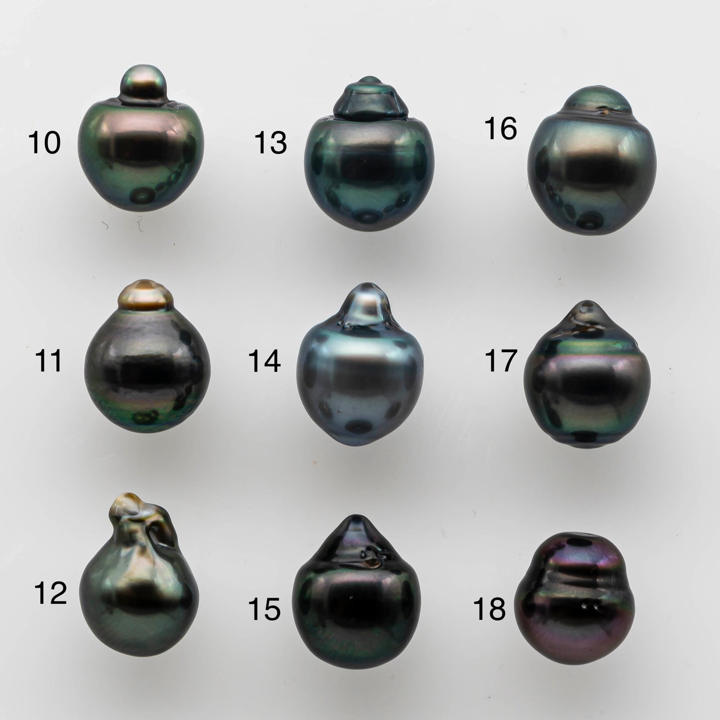 9-10mm Teardrop Tahitian Pearl One Single Piece Teardrop Loose Undrilled in High Luster and Natural Color, SKU # 1472TH