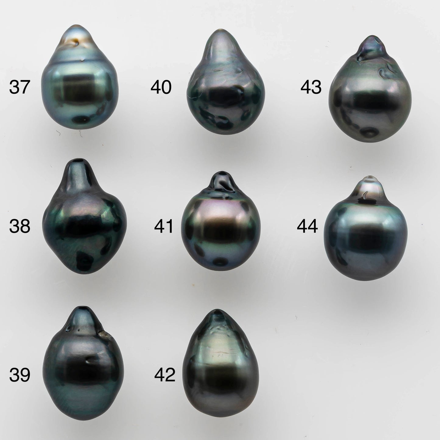 9-10mm Tear Drop Tahitian Pearl Single Piece Loose Undrilled in Natural Color and High Luster with Blemishes, SKU # 1473TH