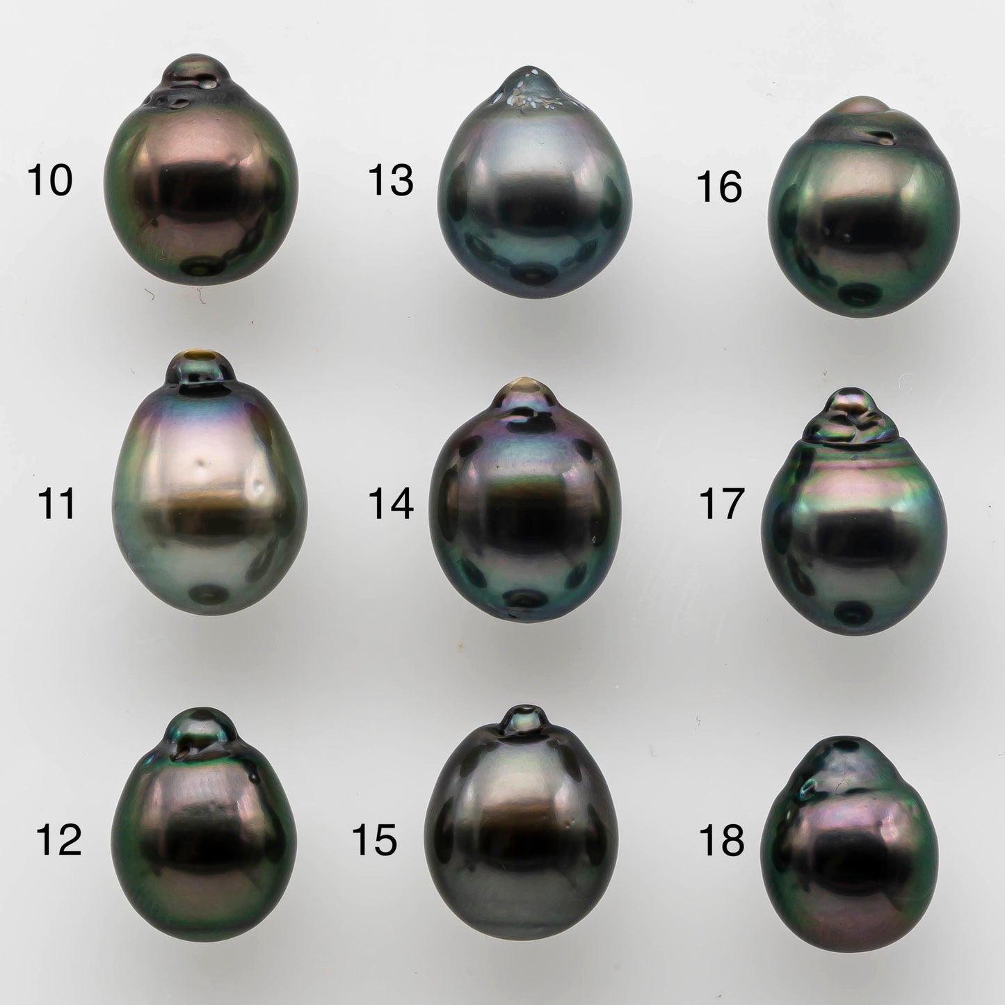 9-10mm Tahitian Pearl Baroque Teardrop Loose Single Piece Undrilled in High Luster and Natural Color, SKU # 1474TH