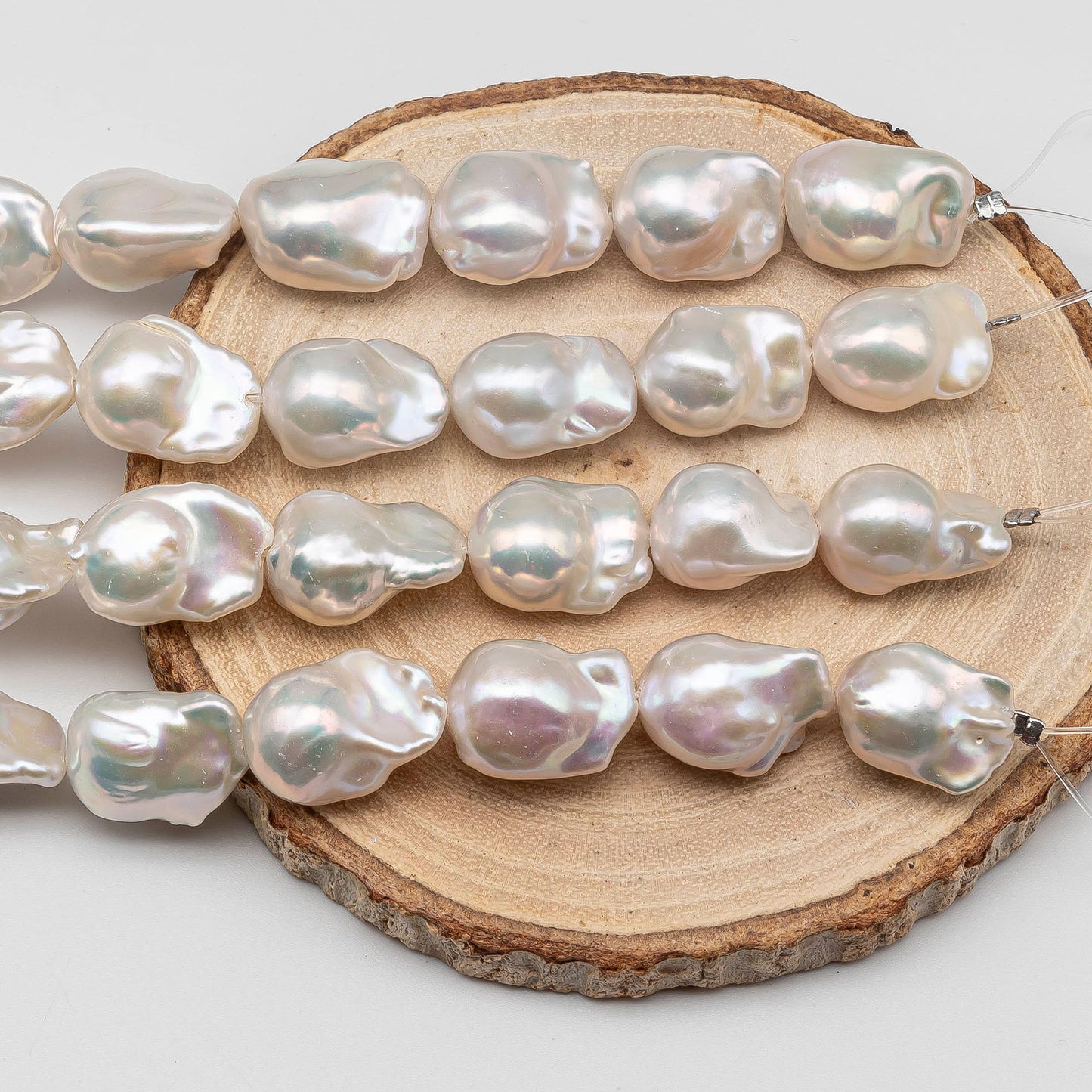 AAA 13-16mm Baroque Pearl with Smooth Surface and Amazing Luster, Freshwater Flameball Pearl Bead, 1 Pc, 4 Inch or Full Strand, SKU # 1437BA