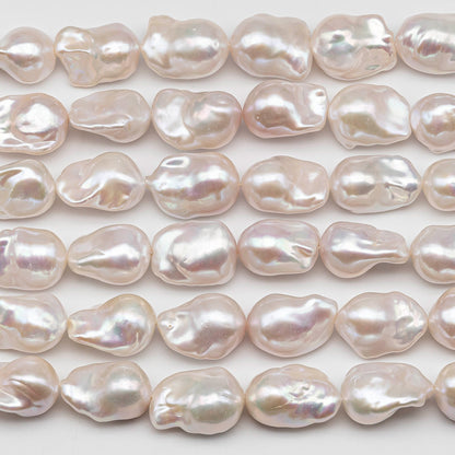 AAA 13-16mm Baroque Pearl with Smooth Surface and Amazing Luster, Freshwater Flameball Pearl Bead, 1 Pc, 4 Inch or Full Strand, SKU # 1437BA