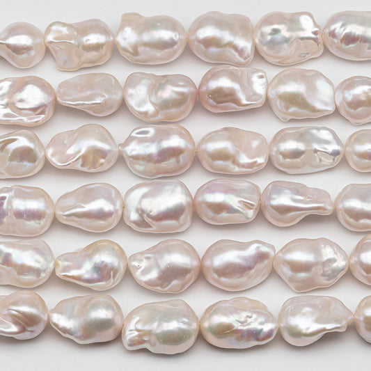 AAA 13-16mm Baroque Pearl with Smooth Surface and Amazing Luster, Freshwater Flameball Pearl Bead, 1 Pc, 4 Inch or Full Strand, SKU # 1437BA
