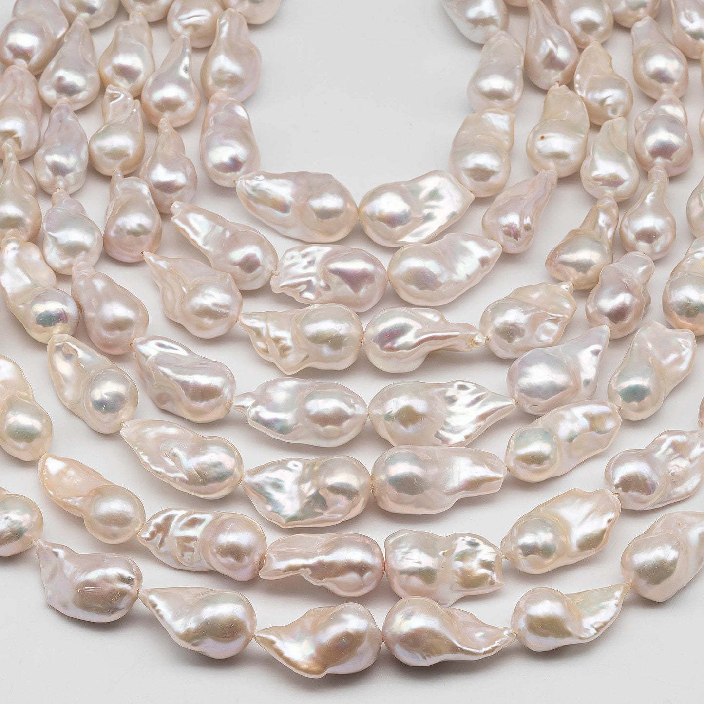 13-16mm AAA Grade Baroque Pearl Elongated, Freshwater Fireball Pearl Bead in Full Strand, SKU # 1439BA