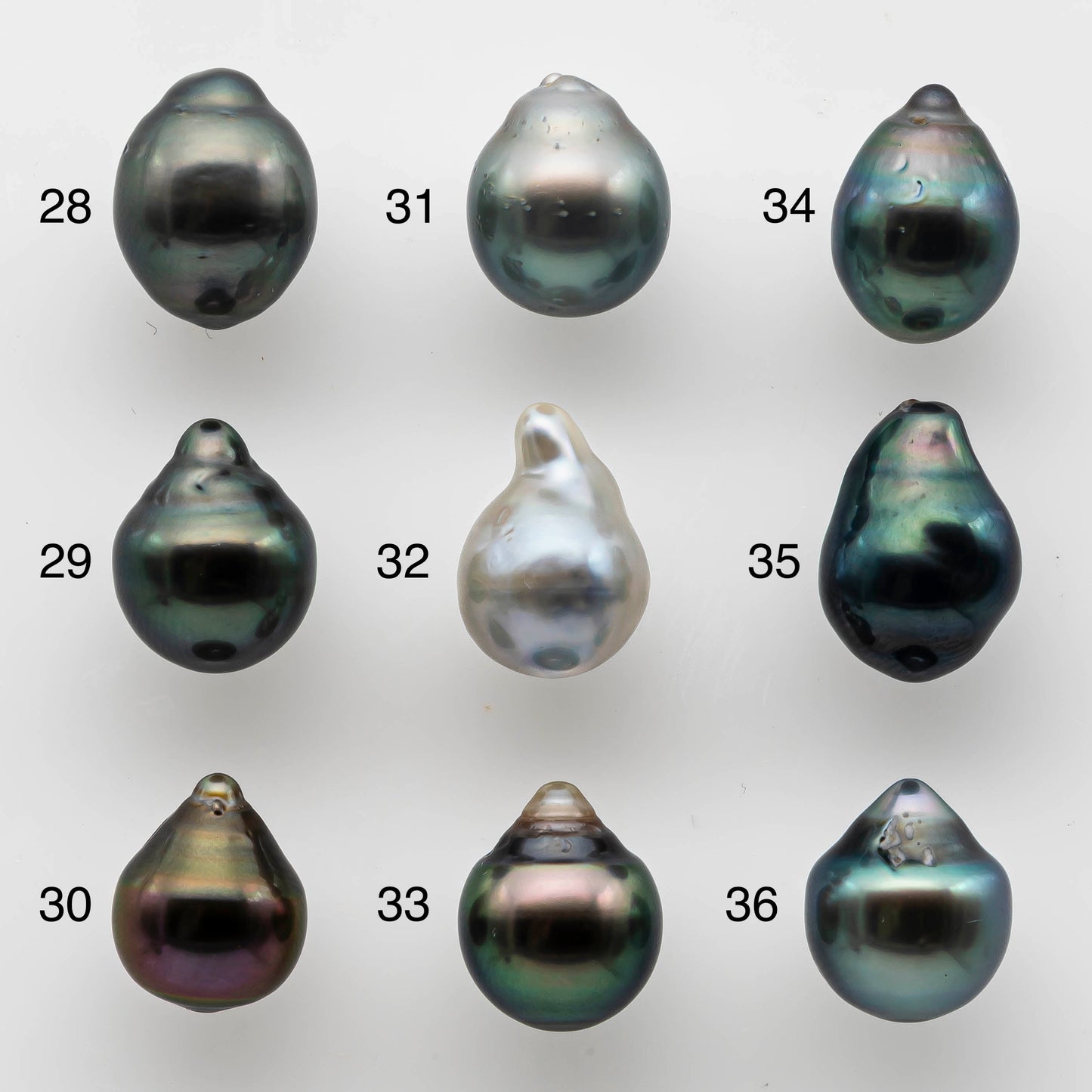 9-10mm Teardrop Tahitian Pearl Single Loose Piece Undrilled in Natural Color and High Luster with some Blemishes, SKU # 1475TH