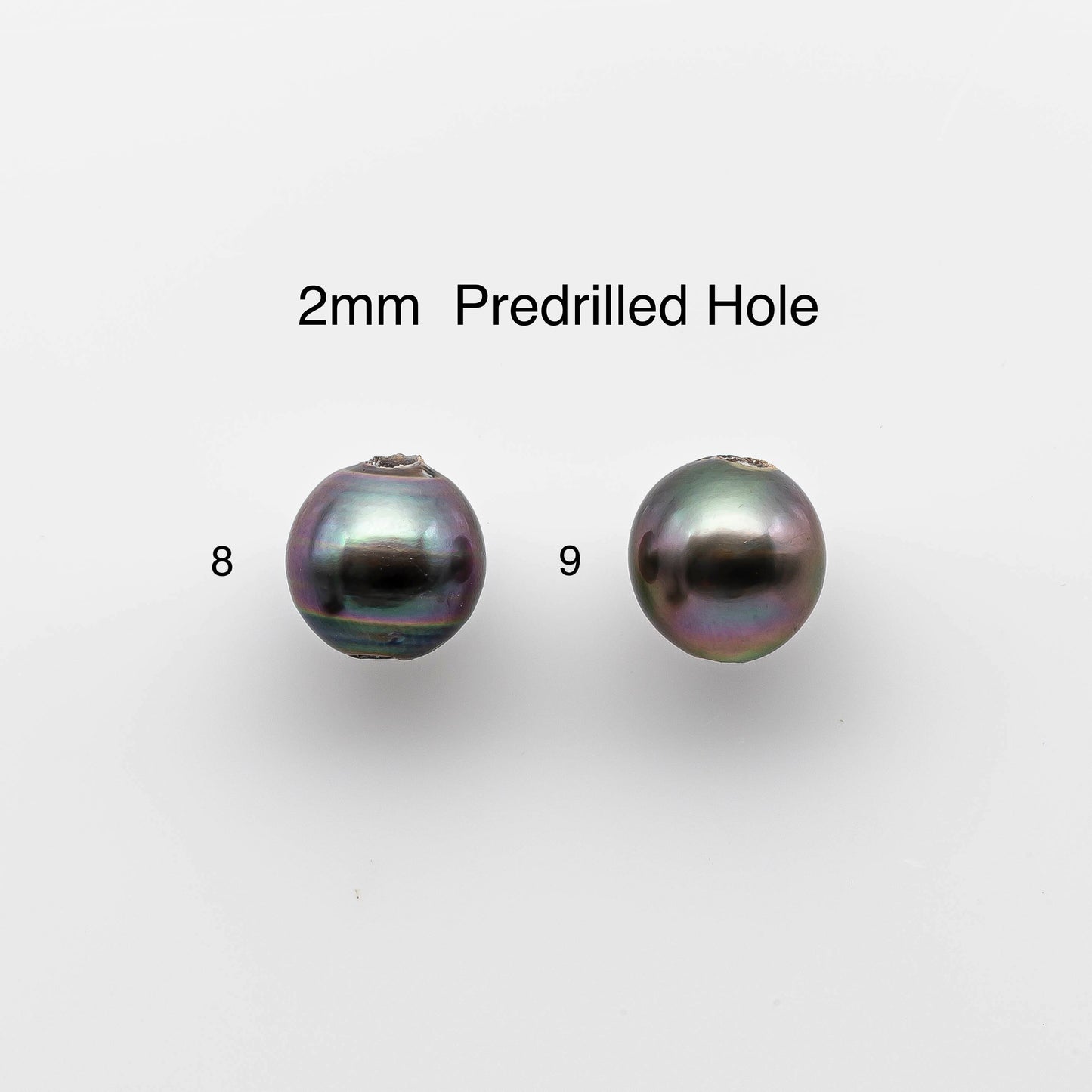 8-9mm Tahitian Pearl in Teardrop with High Luster and Natural Color, One Single Piece with Predrilled 0.8mm or 2mm Hole, SKU # 1442TH