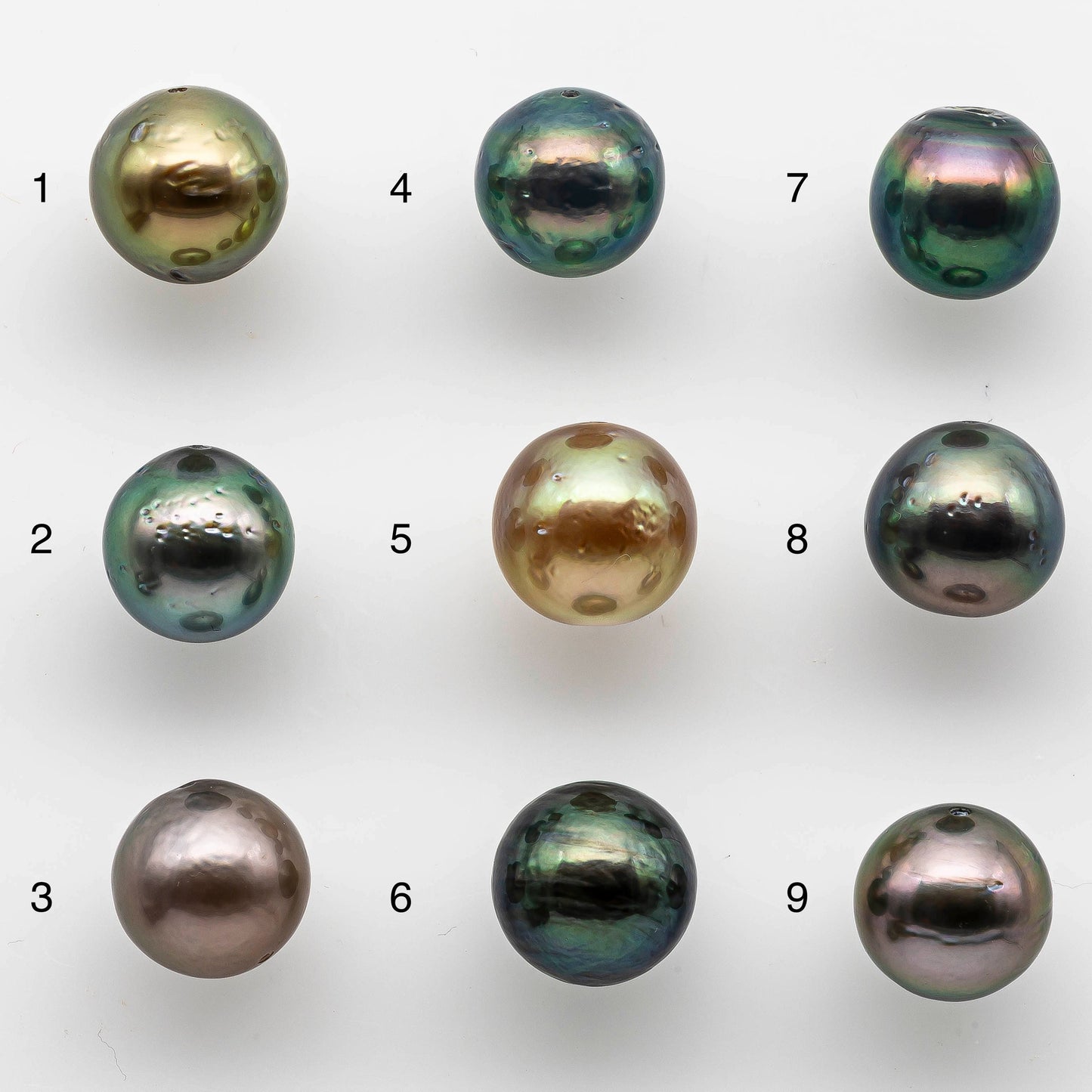 10-11mm Tahitian Pearl Near Round in Natural Multi-Color with High Luster, One Single Piece with Predrilled Hole, SKU # 1446TH