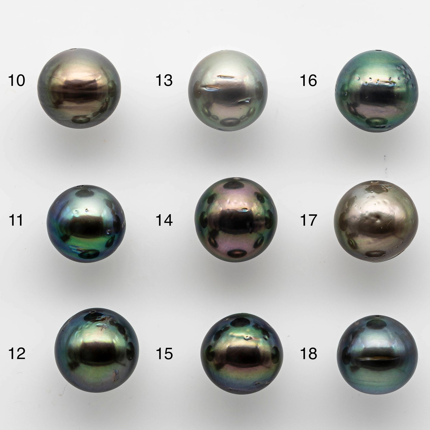 11-12mm Colorful Tahitian Pearl Near Round with Natural Color and High Luster, One Single Piece Full Drilled Hole, SKU # 1448TH