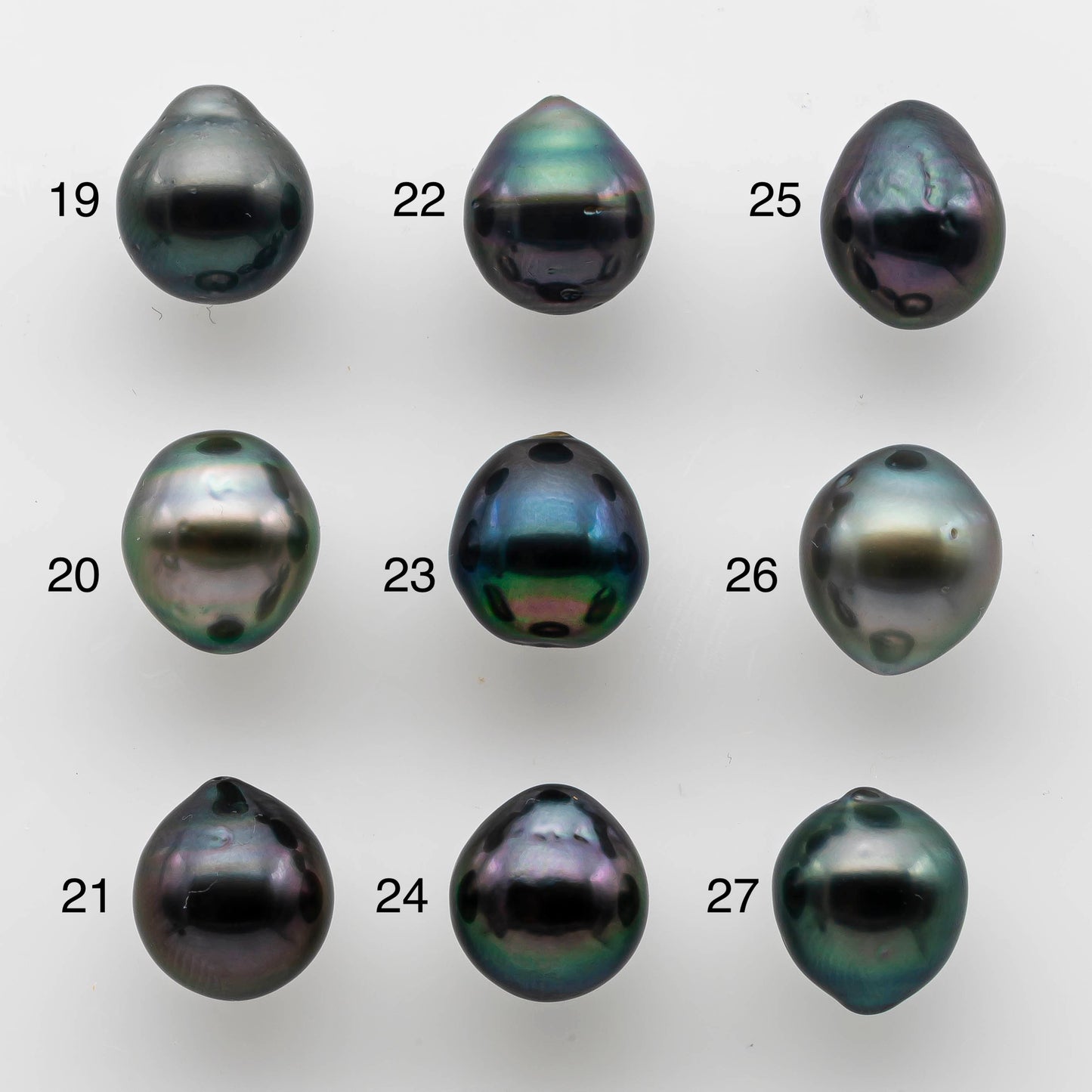 9-10mm Loose Tahitian Pearl Teardrop Single Piece Undrilled in High Luster and Natural Color with Minor Blemish, SKU # 1477TH