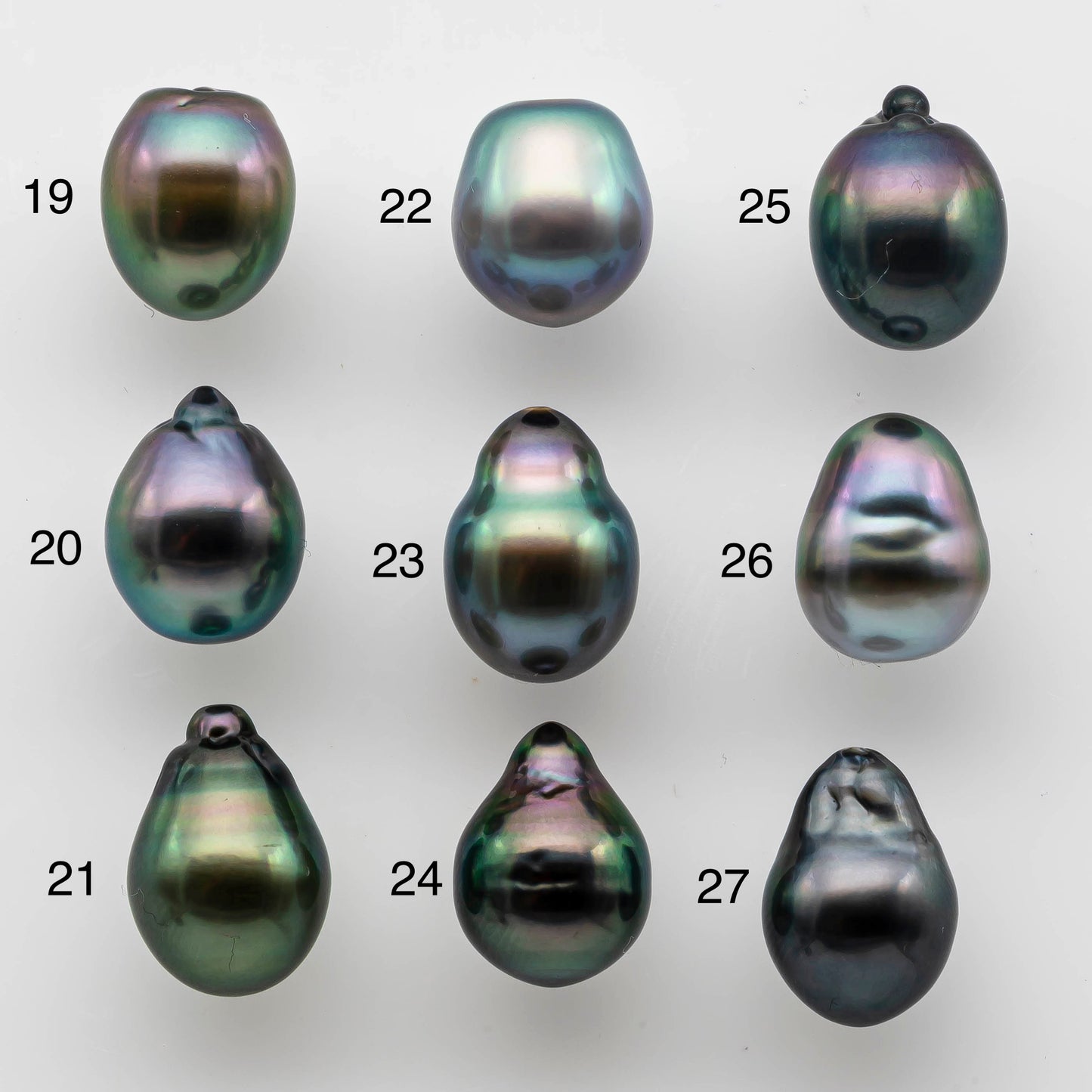 9-10mm Colorful Tahitian Baroque Teardrop Pearl Undrilled Loose Single Piece Natural Color  and High Luster with Minor Blemish, SKU # 1478TH
