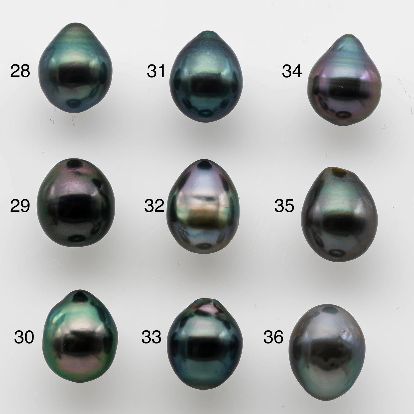 9-10mm Black Tahitian Pearl Loose Teardrop Undrilled Single Piece in High Luster and Natural Color, SKU # 1480TH