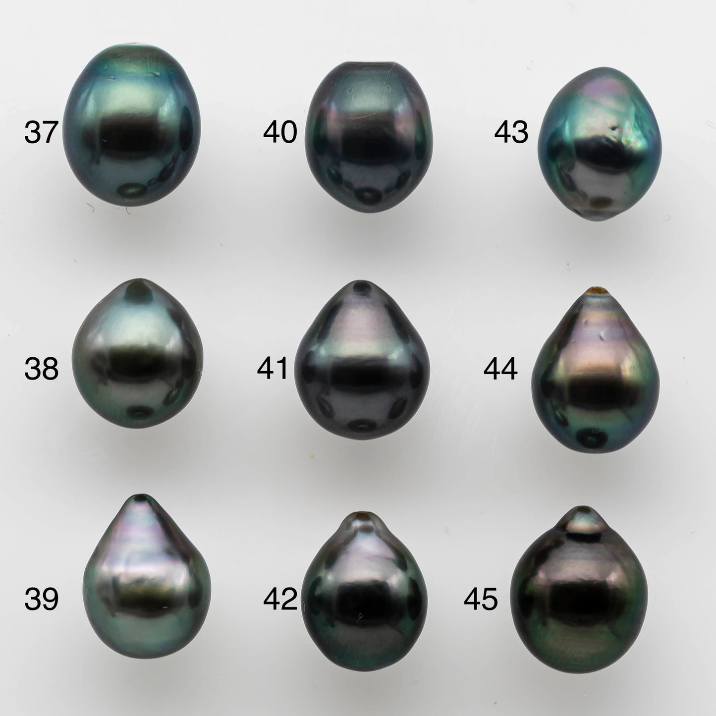 9-10mm Black Tahitian Pearl Loose Teardrop Undrilled Single Piece in High Luster and Natural Color, SKU # 1480TH