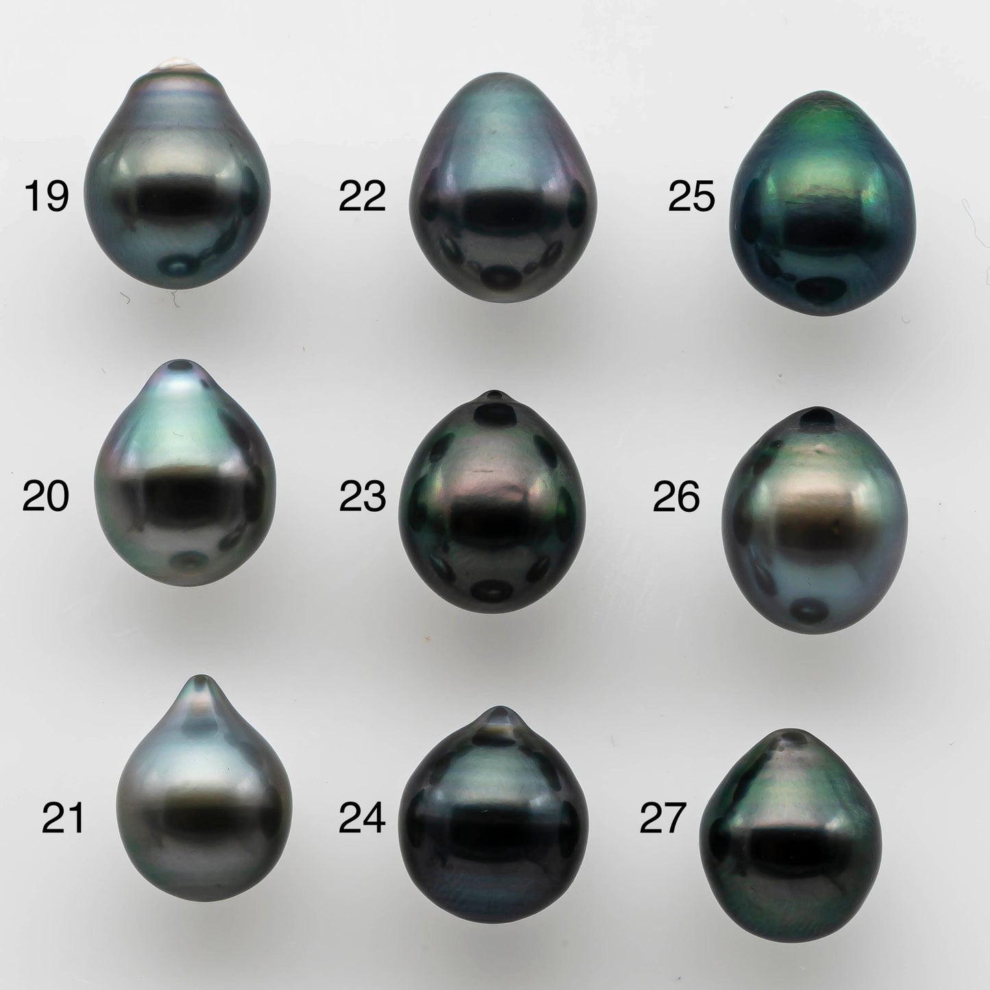 9-10mm Black Tahitian Pearl Loose Teardrop Undrilled Single Piece in High Luster and Natural Color, SKU # 1480TH