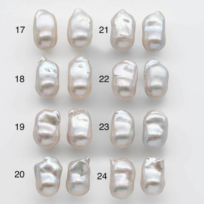 11-12mm AAA Baroque Pearl Loose Pair Undrilled with High Luster and Smooth Surface of Making Earring, SKU # 1359BA
