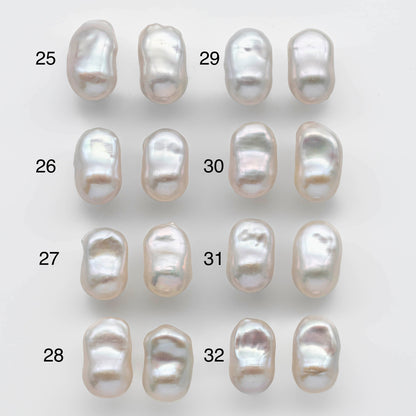 11-12mm AAA Baroque Pearl Loose Pair Undrilled with High Luster and Smooth Surface of Making Earring, SKU # 1359BA