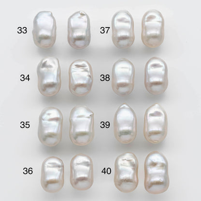 11-12mm AAA Baroque Pearl Loose Pair Undrilled with High Luster and Smooth Surface of Making Earring, SKU # 1359BA