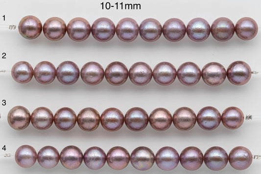 10-11mm or 11-12mm Edison Pearl Round Natural Color and Nice Luster with Blemishes in Short Strand, SKU # 1450EP