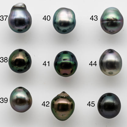 8-9mm Tahitian Pearl Loose Undrilled Teardrops in Natural Color with High Luster and Minor Blemish, One Single Piece No Hole, SKU # 1456TH