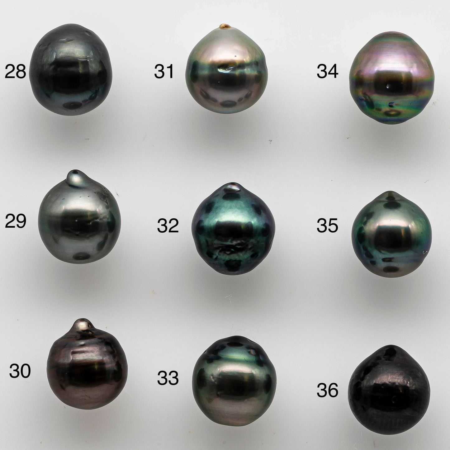 8-9mm Teardrop Tahitian Pearl Loose Undrilled in Natural Color with Nice Luster and Blemish, One Single Piece, SKU # 1458TH