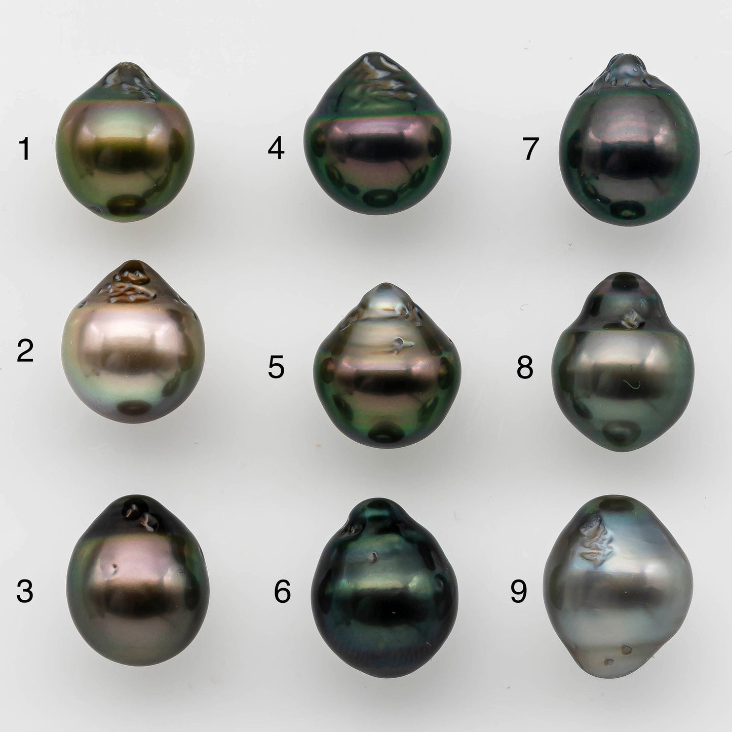 10-11mm Loose Tahitian Pearl Tear Drops Single Piece Undrilled in Natural Color and Nice Luster with Flaws, SKU # 1491TH