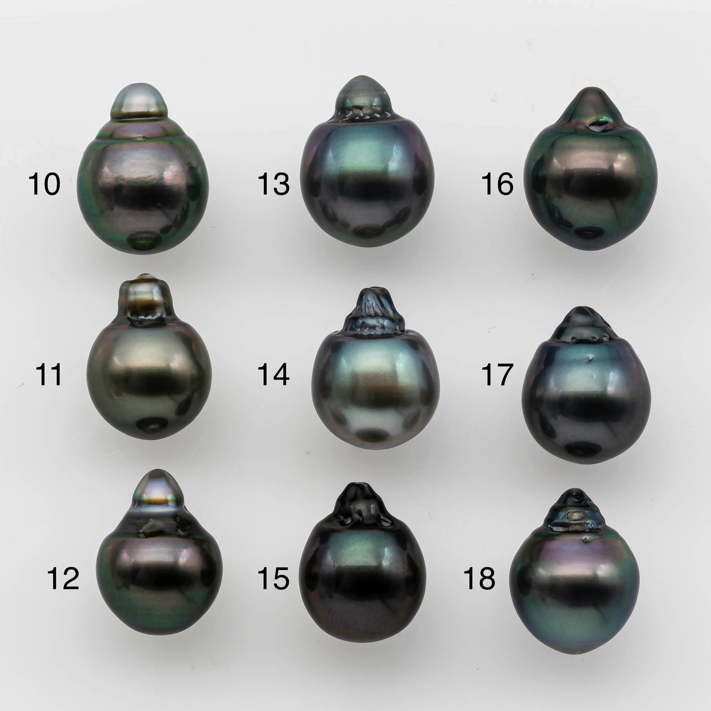 10-11mm Tahitian Pearl Baroque Teardrop Shape in Undrilled Loose Single Piece High Luster and Natural Color with Blemishes, SKU # 1489TH