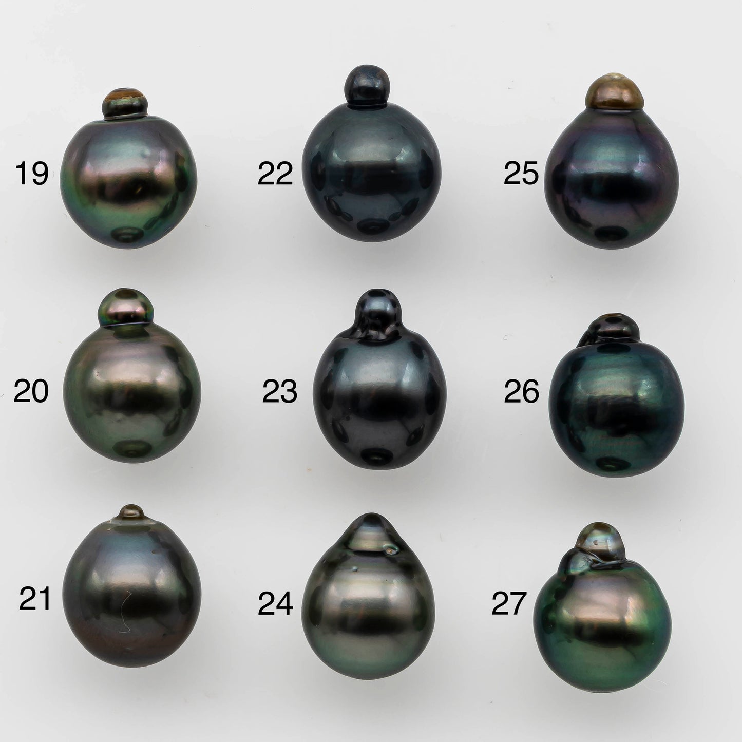 10-11mm Natural Color Tahitian Pearl Drop Shape Loose Single Piece Undrilled in High Luster and Minor Blemishes, SKU # 1488TH