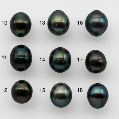 10-11mm Undrilled Drop Tahitian Pearl in High Luster and Natural Color with Minor Blemishes, Loose Single Piece, SKU # 1485TH