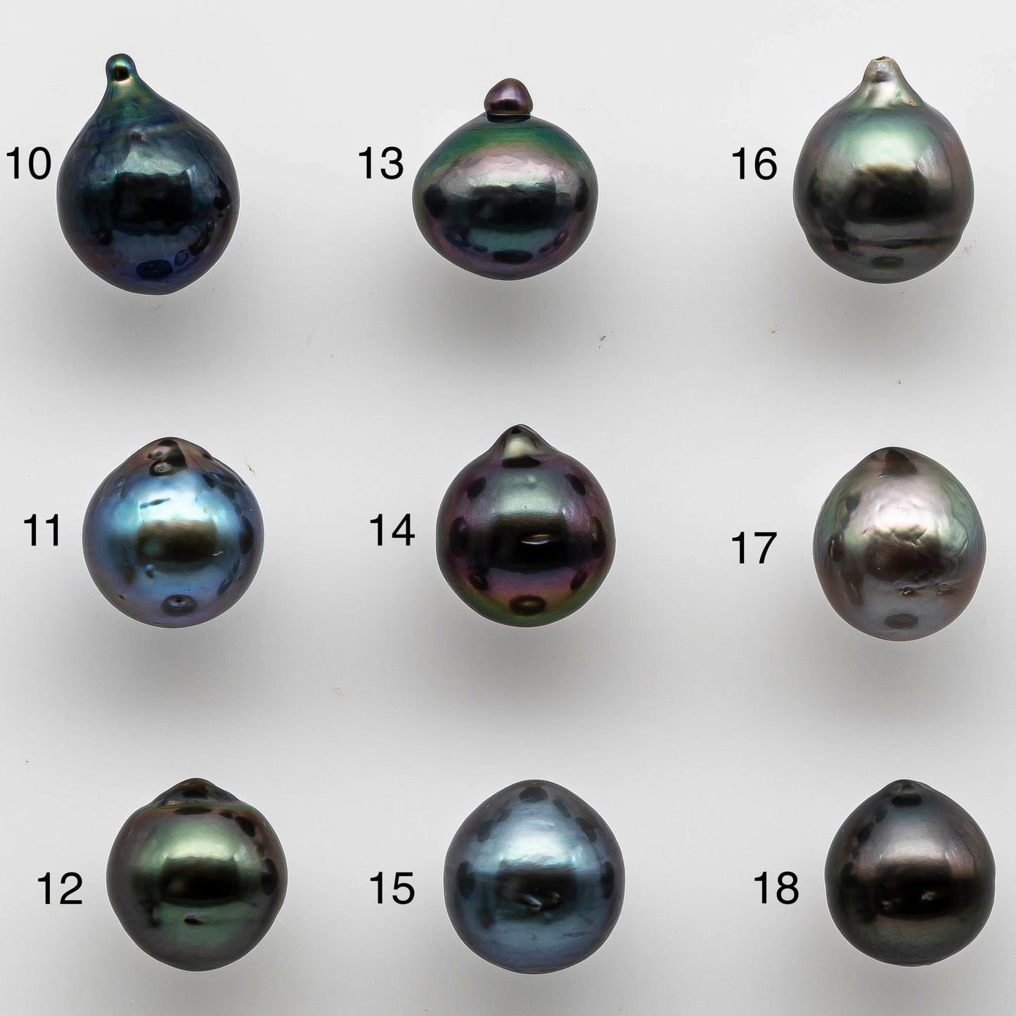 7-8mm Teardrop Tahitian Pearl Undrilled Loose Natural Color and High Luster with Blemish, Single Piece Small Size Black Pearl, SKU # 1462TH