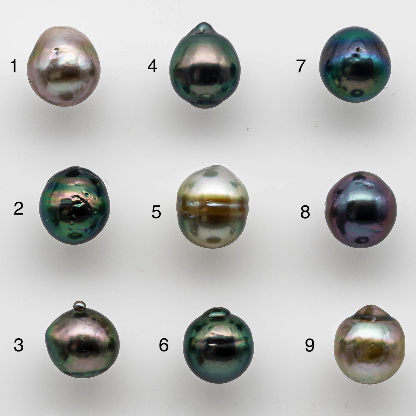 7-8mm Teardrop Tahitian Pearl Undrilled Loose Natural Color and High Luster with Blemish, Single Piece Small Size Black Pearl, SKU # 1462TH