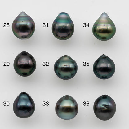 10-11mm Colorful Tahitian Pearl Single Piece Drop in Natural Color and High Luster with Minor Blemishes, Loose Undrilled, SKU # 1484TH