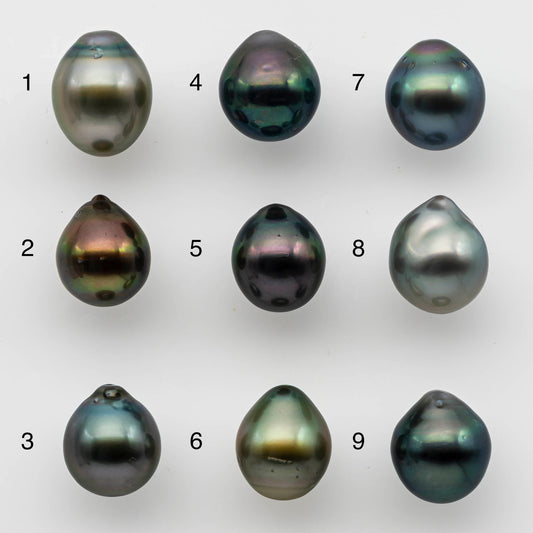 10-11mm Colorful Tahitian Pearl Single Piece Drop in Natural Color and High Luster with Minor Blemishes, Loose Undrilled, SKU # 1484TH