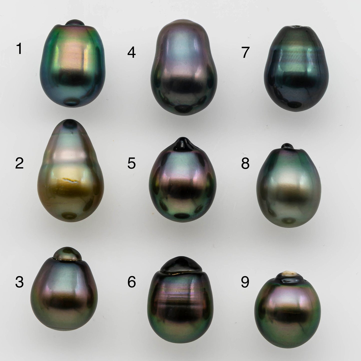 10-11mm Tahitian Pearl Baroque Drops in Natural Color and High Luster, Undrilled Loose Single Piece, SKU # 1482TH
