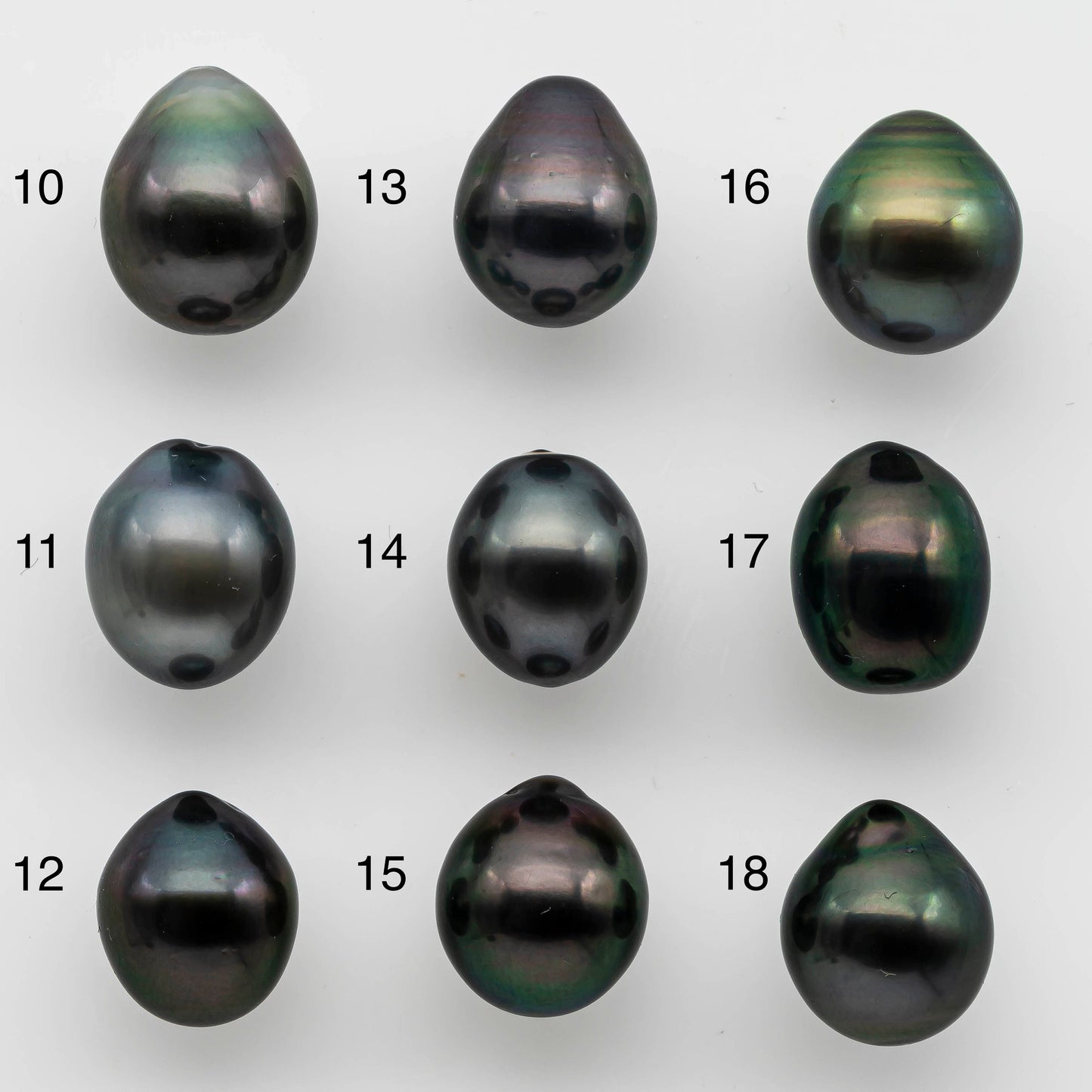 10-11mm High Quality Tahitian Pearl Drop in Natural Color and Very Nice Luster, Single Piece Loose Undrilled, SKU # 1481TH