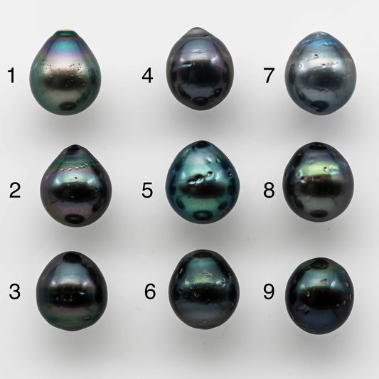 11-12mm Tahitian Pearl Loose Single Piece Teardrop Undrilled in High Luster and Natural Color with Blemishes, SKU # 1495TH
