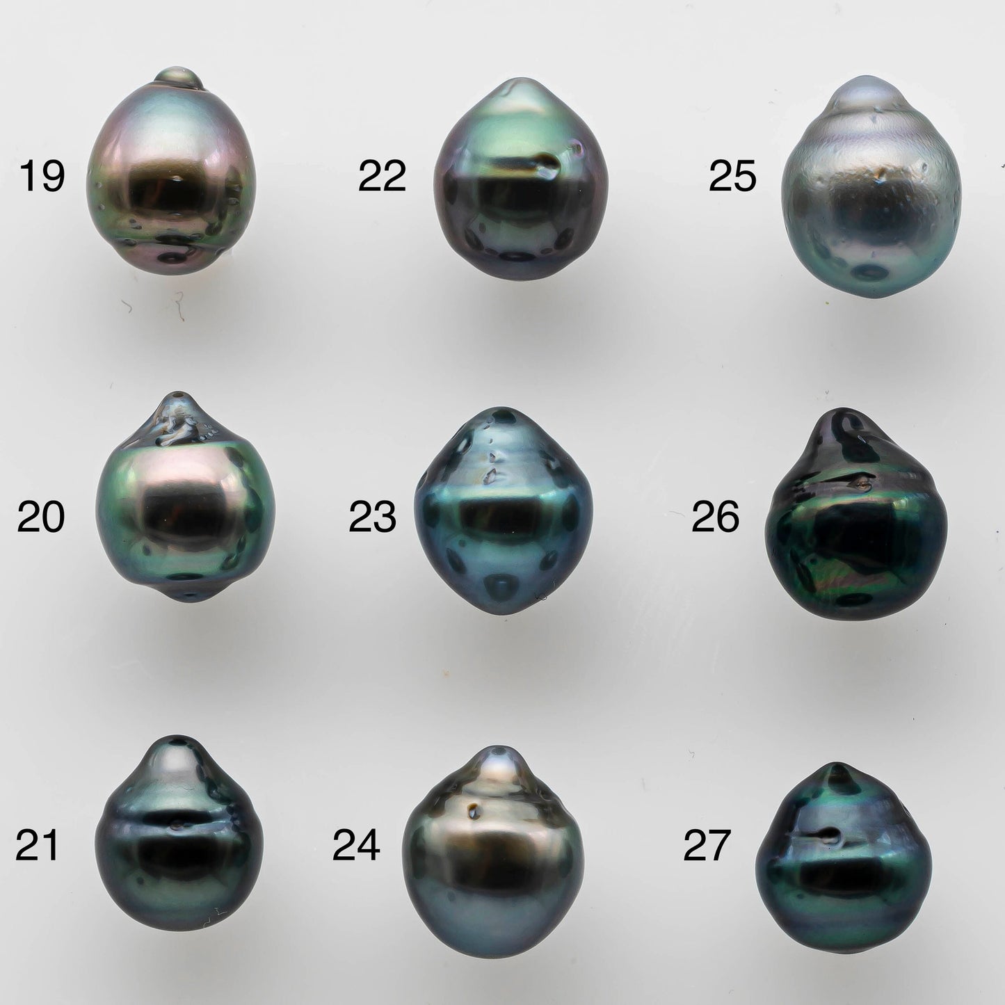 8-9mm Tahitian Pearl Undrilled Loose Teardrop in High Luster and Natural Color with Blemishes, SKU # 1466TH