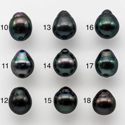 11-12mm Drop Tahitian Pearl Loose Single Piece Undrilled in High Luster and Natural Color with Minor Blemishes, SKU # 1498TH