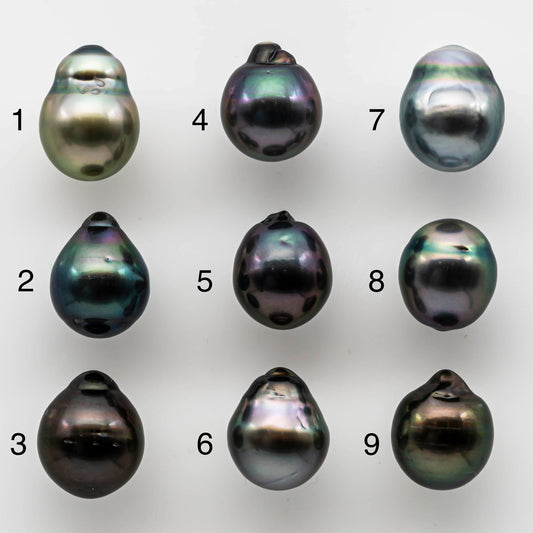 11-12mm Drop Tahitian Pearl Loose Single Piece Undrilled in High Luster and Natural Color with Minor Blemishes, SKU # 1498TH