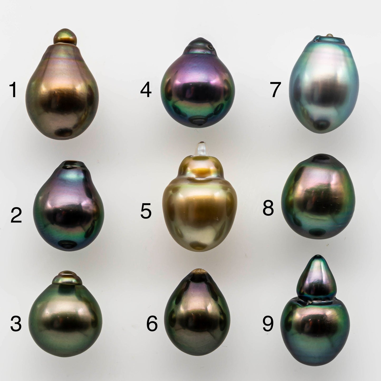 11-12mm Colorful Tahitian Pearl Drop in Undrilled Loose Single Piece Natural Color and High Luster, SKU # 1502TH