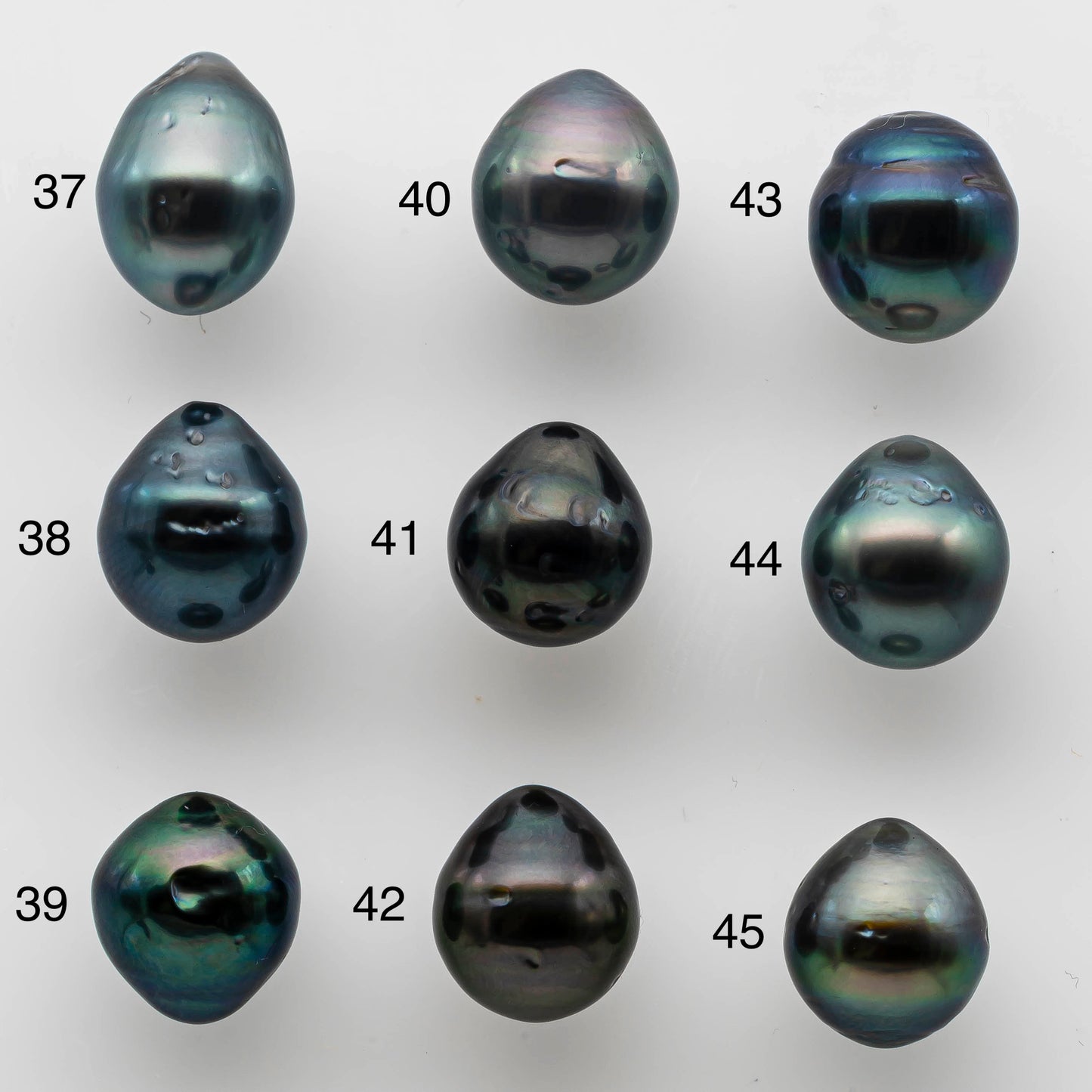 9-10mm Tahitian Pearl Tear Drops Single Piece Loose Undrilled in High Luster and Natural Color with Blemishes, SKU # 1468TH