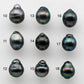 9-10mm Tear Drop Tahitian Pearl Single Piece Loose Undrilled in Natural Color and High Luster with Blemishes, SKU # 1473TH