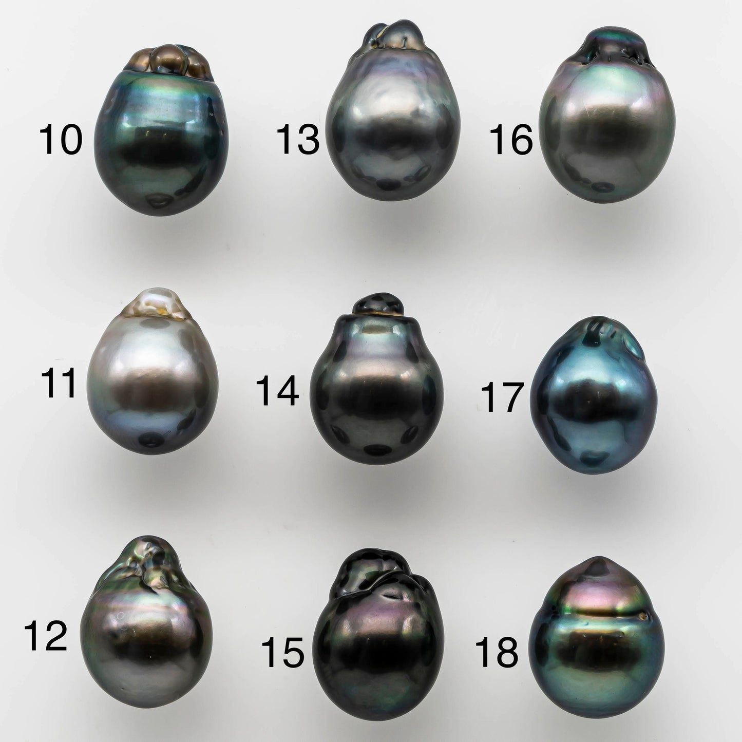 12-13mm Drop Tahitian Pearl Baroque in Undrilled Loosed Single Piece Natural Color and High Luster, SKU # 1506TH