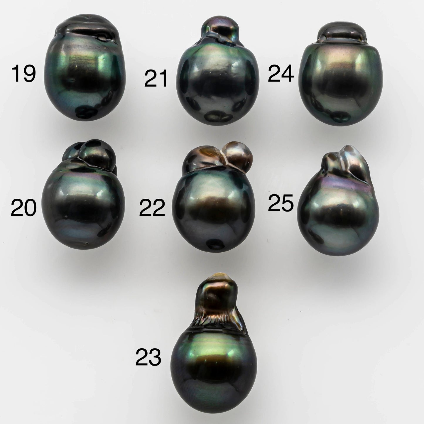 13-14mm Large Tahitian Pearl Drops in Natural Color and High Luster, Single Loose Piece Undrilled, SKU # 1510TH