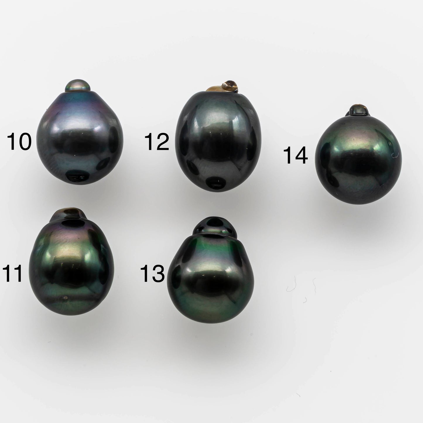 13-14mm Exquisite Tahitian Pearl Drops in Loose Undrilled Single Piece High Luster and Natural Color, SKU # 1513TH