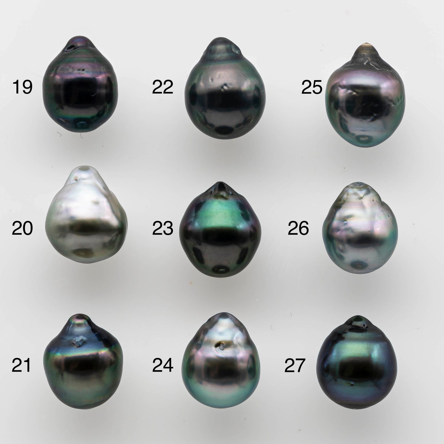 9-10mm Teardrop Tahitian Pearl Single Loose Piece Undrilled in Natural Color and High Luster with some Blemishes, SKU # 1475TH