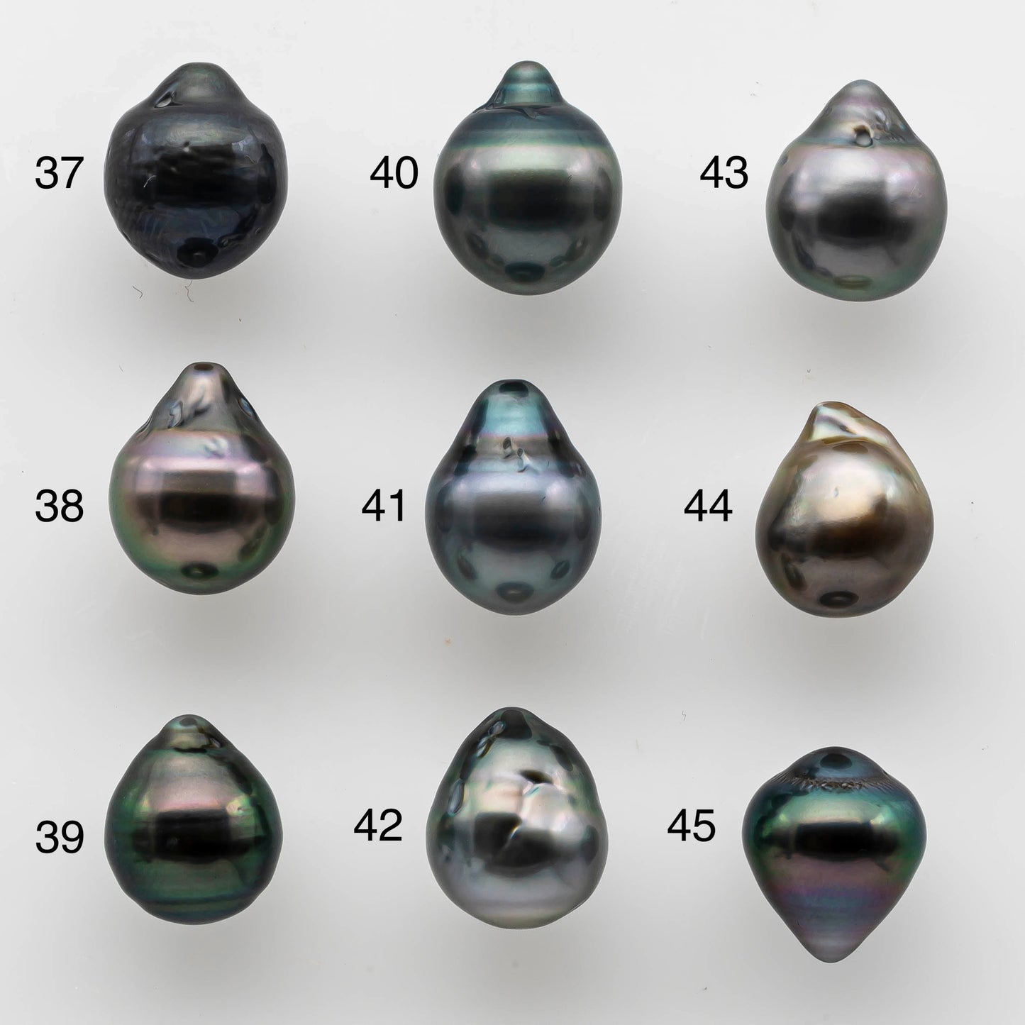 9-10mm Teardrop Tahitian Pearl Single Loose Piece Undrilled in Natural Color and High Luster with some Blemishes, SKU # 1475TH