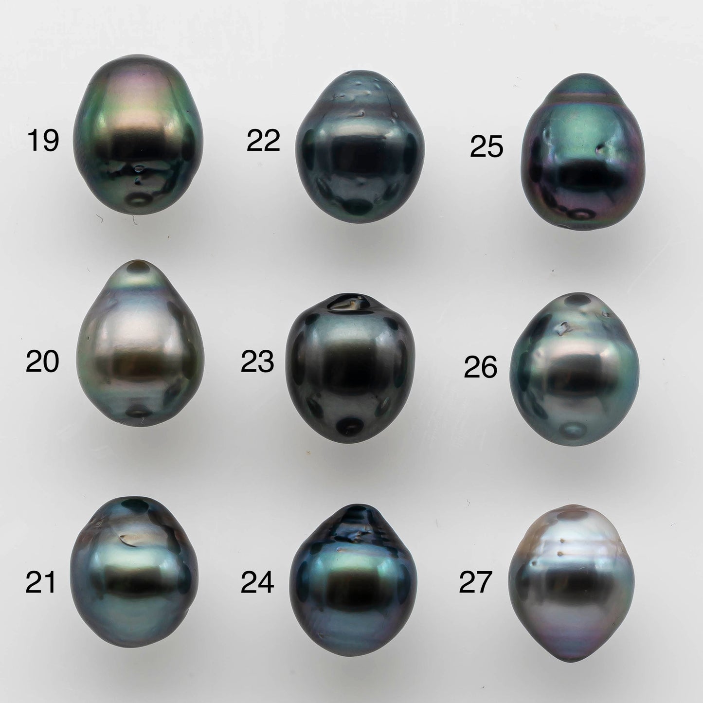 9-10mm Single Tahitian Pearl Teardrop Loose Undrilled Piece in High Luster and Natural Color with Blemishes, SKU #1476TH